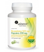 Bromelaina 500mg, Papaina 200 mg x 100 VEGE caps. Aliness