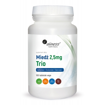 Miedź trio 2,5 mg x 100 vege tab. Aliness