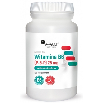 Witamina B6 (P-5-P) 25 mg x 100 tabletek VEGE Aliness
