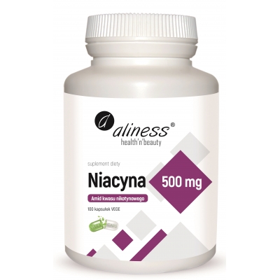 Niacyna, Amid kwasu nikotynowego 500 mg x 100 kaps VEGE  Aliness