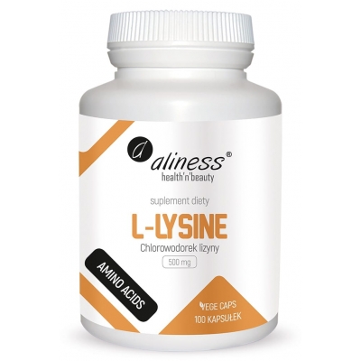 L-Lysine (chlorowodorek) 500 mg x 100 Vege caps.  Aliness