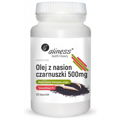 Olej z nasion czarnuszki 2% 500 mg x 120 caps Aliness