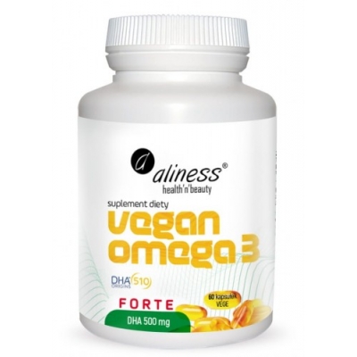 Vegan Omega 3 FORTE DHA 500 mg x 60 vege caps Aliness