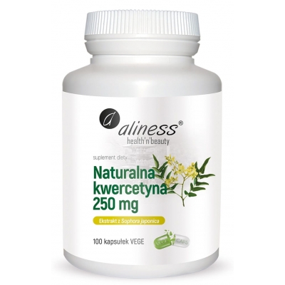 Naturalna kwercetyna 250 mg x 100 vege kaps. Aliness