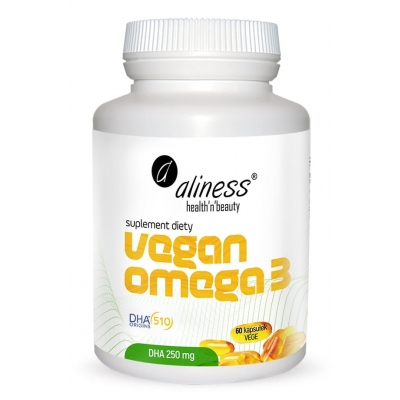 Vegan Omega 3 DHA 250 mg x 60 vege caps Aliness