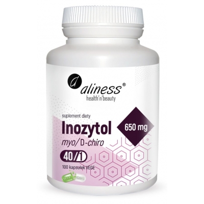Inozytol myo/D-chiro, 650 mg x 100 Vege caps Aliness
