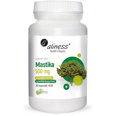 Mastika, sproszkowana żywica Pistacia lentiscus 500mg x 60 Vege caps. Aliness