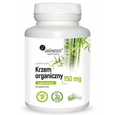 Krzem organiczny z pędów bambusa 150 mg x 100 VEGE caps.  Aliness