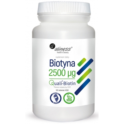 Biotyna 2500 mcg QualiBiotin® x 120 tabletek VEGE  Aliness