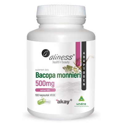 Bacopa monnieri extract 50%, 500 mg x 100 Vege Caps. Aliness