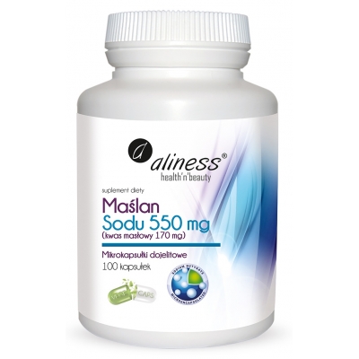 Maślan Sodu 550 mg (Kwas masłowy 170 mg) x 100 VEGE kaps. Aliness