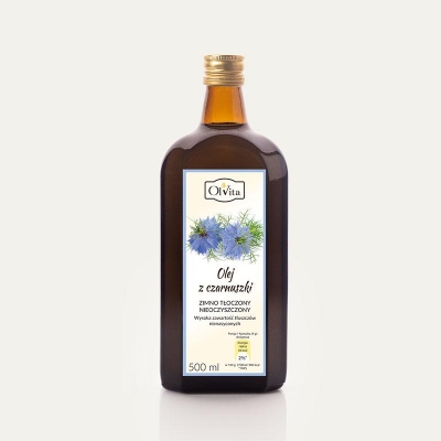 Olej z czarnuszki zimnotłoczony, nieoczyszczony 500 ml - Olvita