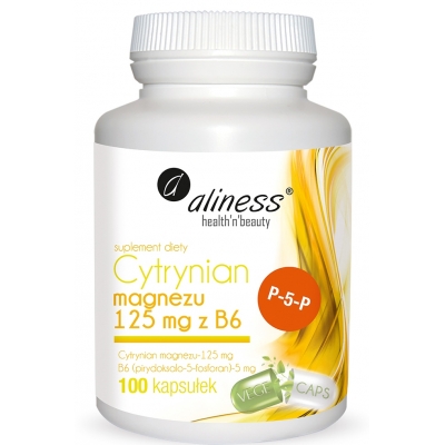 Cytrynian Magnezu 125 mg z B6 (P-5-P) Aliness