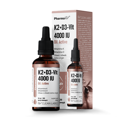 K2+D3-Vit 4000 IU Oil Active 30 ml | Clean label Pharmovit