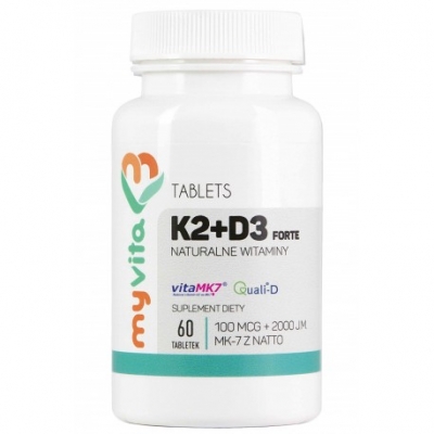 Witamina K2 + D3 FORTE 60 tabletek MyVita