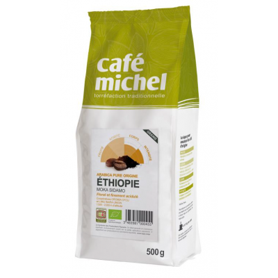 KAWA ZIARNISTA ARABICA 100 % MOKA SIDAMO ETIOPIA FAIR TRADE BIO 500 g - CAFE MICHEL