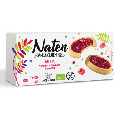 CIASTKA TARTALETKI Z DŻEMEM MALINOWYM BEZGLUTENOWE BIO 130 g - NATEN