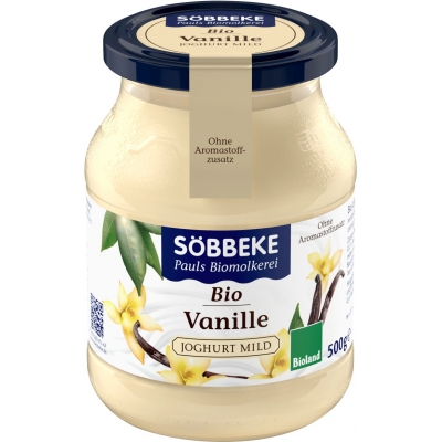 JOGURT WANILIOWY (3,8 % TŁUSZCZU W MLEKU) BIO 500 g (SŁOIK) - SOBBEKE