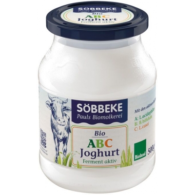 JOGURT PROBIOTYCZNY ABC (3,8 % TŁUSZCZU W MLEKU) BIO 500 g (SŁOIK) - SOBBEKE