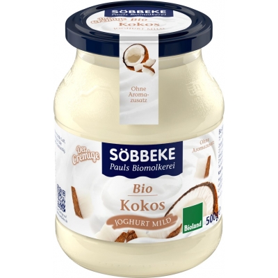 JOGURT KOKOSOWY (7,5 % TŁUSZCZU W MLEKU) BIO 500 g (SŁOIK) - SOBBEKE