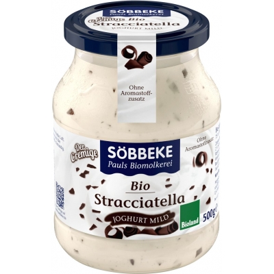 JOGURT STRACCIATELLA (7,5 % TŁUSZCZU W MLEKU) BIO 500 g (SŁOIK) - SOBBEKE