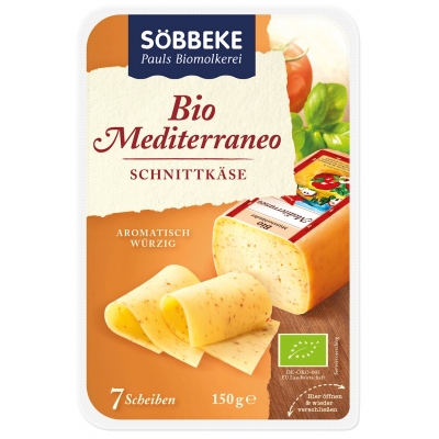 SER ŻÓŁTY DOJRZEWAJĄCY Z PRZYPRAWAMI I ZIOŁAMI PLASTRY BIO 150 g - SOBBEKE