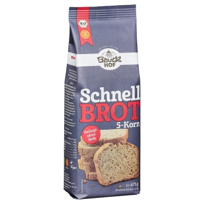 MIESZANKA DO WYPIEKU CHLEBA 5 ZIAREN BEZGLUTENOWA BIO 475 g - BAUCK HOF