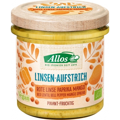 PASTA Z MANGO SOCZEWICY I PAPRYKI PIKANTNA BEZGLUTENOWA BIO 140 g - ALLOS