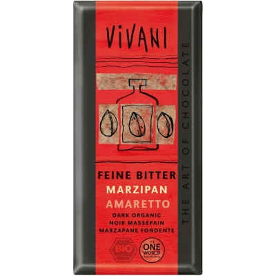 CZEKOLADA GORZKA Z NADZIENIEM MARCEPAN - AMARETTO BIO 100 g - VIVANI