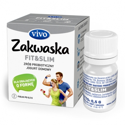 ŻYWE KULTURY BAKTERII DO JOGURTU FIT&SLIM BEZGLUTENOWE 1 g (2 FIOLKI) - VIVO