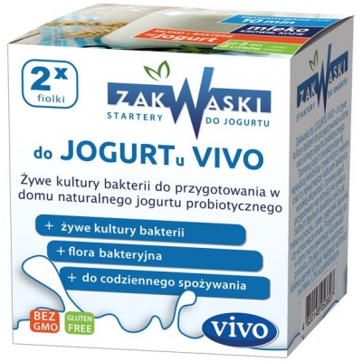 ŻYWE KULTURY BAKTERII DO JOGURTU BEZGLUTENOWE 1 g (2 FIOLKI) - VIVO