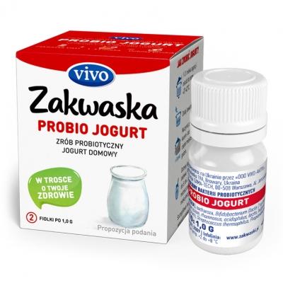 ŻYWE KULTURY BAKTERII DO JOGURTU PROBIO BEZGLUTENOWE 2 g (2 FIOLKI) - VIVO