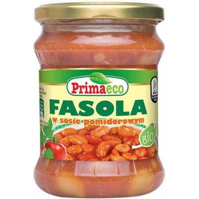 FASOLA W SOSIE POMIDOROWYM BEZGLUTENOWA BIO 440 g - PRIMAECO