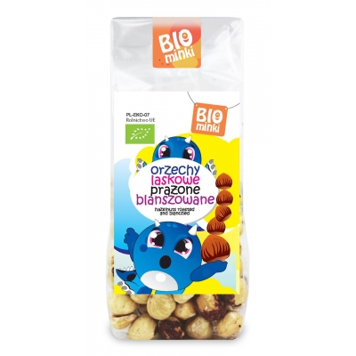 ORZECHY LASKOWE PRAŻONE BLANSZOWANE BIO 100 g - BIOMINKI