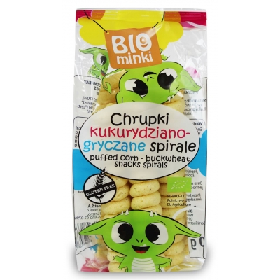 CHRUPKI KUKURYDZIANO-GRYCZANE SPIRALE BEZGLUTENOWE BIO 60 g - BIOMINKI