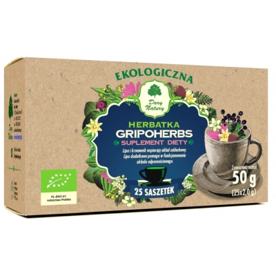 HERBATKA GRIPOHERBS BIO (25 x 2 g) 50 g - DARY NATURY