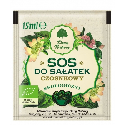 SOS DO SAŁATEK CZOSNKOWY BIO 15 ml - DARY NATURY