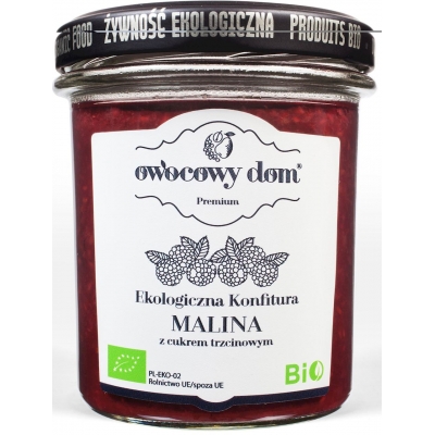 KONFITURA MALINOWA BIO 300 g - OWOCOWY DOM