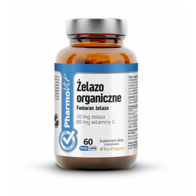 ŻELAZO 60 KAPSUŁEK 22,53 g (20 mg) - PHARMOVIT (CLEAN LABEL)