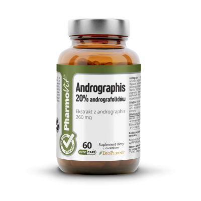 ANDROGRAPHIS EKSTRAKT BEZGLUTENOWY 60 KAPSUŁEK 19,38 g - PHARMOVIT (CLEAN LABEL)