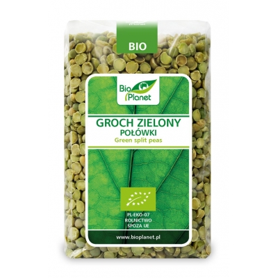 GROCH ZIELONY POŁÓWKI BIO 500 g - BIO PLANET