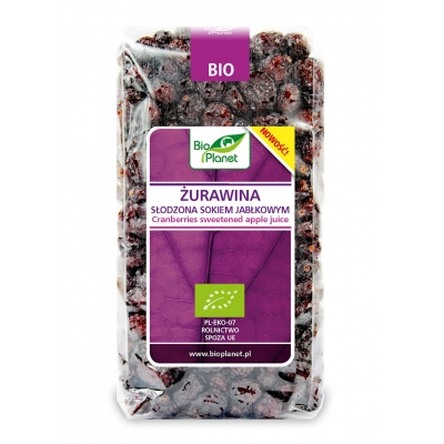 ŻURAWINA SŁODZONA SOKIEM JABŁKOWYM BIO 400 g - BIO PLANET