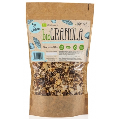 GRANOLA FIGA Z KOKOSEM BEZGLUTENOWA BIO 320 g - PAPAGRIN