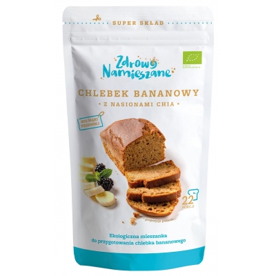 CHLEBEK BANANOWY Z NASIONAMI CHIA BIO 400 g - ZDROWO NAMIESZANE