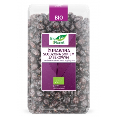 ŻURAWINA SŁODZONA SOKIEM JABŁKOWYM BIO 1 kg - BIO PLANET