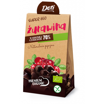 ŻURAWINA W CZEKOLADZIE GORZKIEJ BEZGLUTENOWA BIO 50 g - DOTI