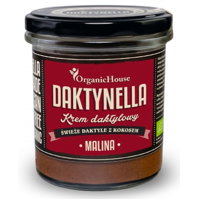 KREM KOKOSOWO - DAKTYLOWY MALINA BEZGLUTENOWY BIO 280 g - ORGANIC HOUSE (DAKTYNELLA)