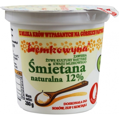 ŚMIETANA 12 % BIO 280 g - ŁEMKOWYNA