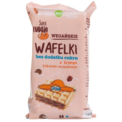 WAFELKI Z KREMEM KAKAOWO - ORZECHOWYM BEZ DODATKU CUKRÓW BIO (4 x 30 g) 120 g - ME GUSTO (SUPER FUDGIO)