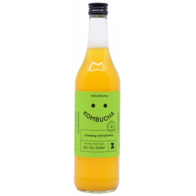 KOMBUCHA Z TRAWĄ CYTRYNOWĄ BEZGLUTENOWA BIO 500 ml - ZAKWASOWNIA